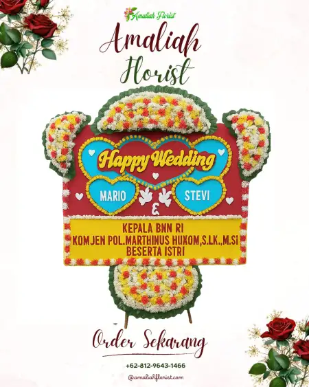 Papan Bunga Pernikahan Keningar
